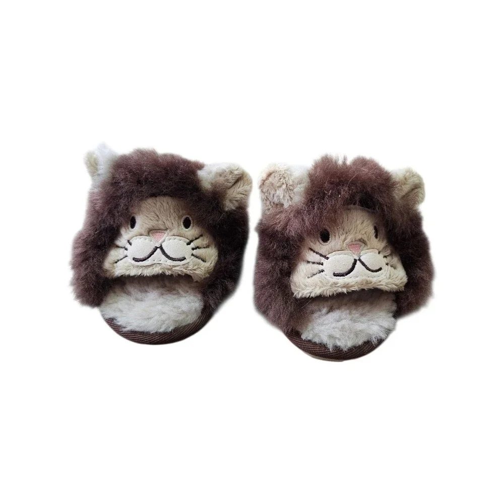 UGG Toddler Fluff Yeah Slide Lion Stuffie Slipper Suede Sheepskin Size 6 EU 22